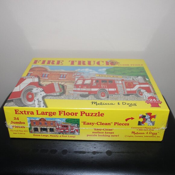 3/$55❤️<4ft long Melissa & Doug Fire Truck Extra Large Floor Puzzle 24 Pcs Jumbo - Picture 4 of 6